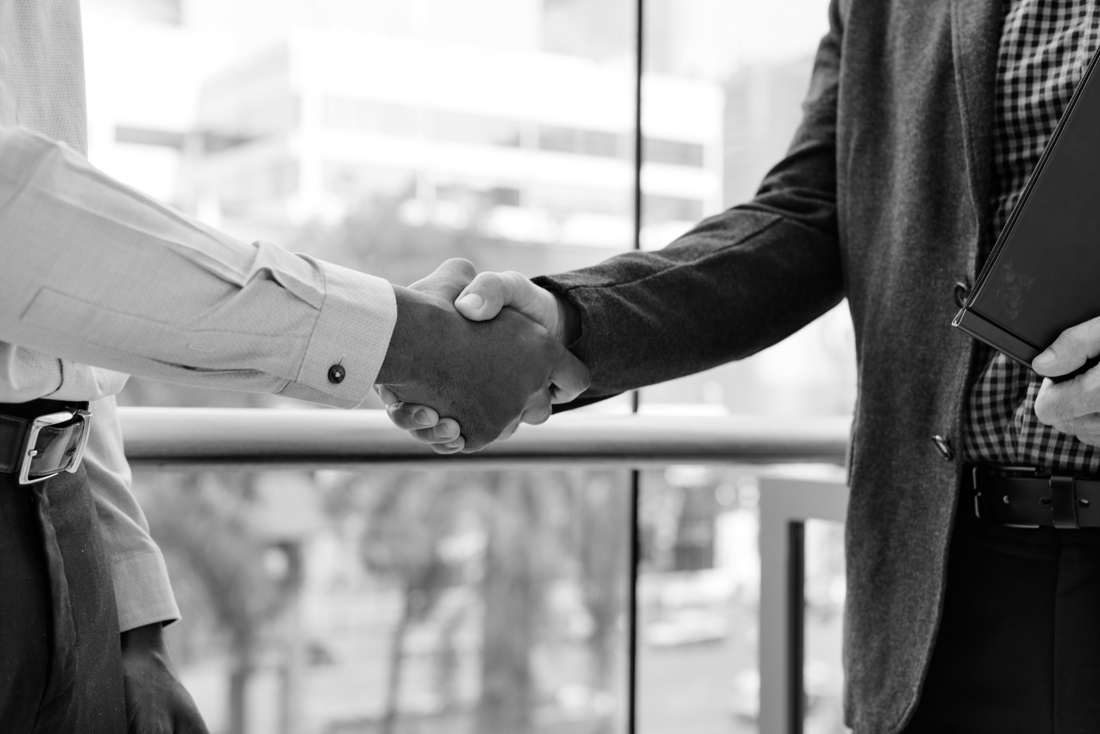 A business handshake